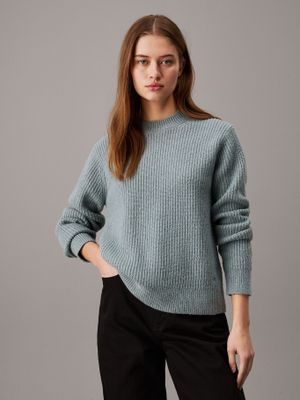 Sweater Boucle Rib Verde Calvin Klein