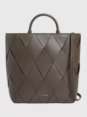 Cartera Tote Ck Woven Cafe Calvin Klein