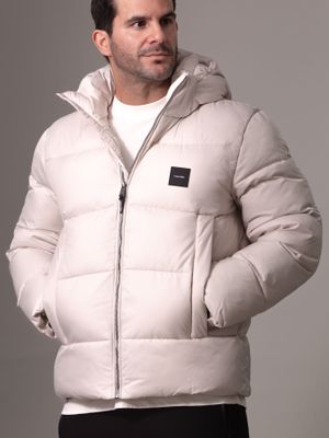 Parka con Gorro Quilt Puffer Crema Calvin Klein