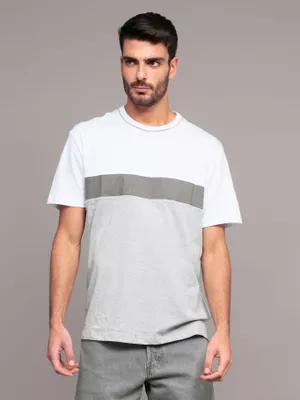 Polera Mixed Media Gris Calvin Klein