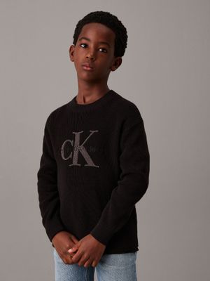 Sweater Niño Towelling CK Stitch Negro Calvin Klein
