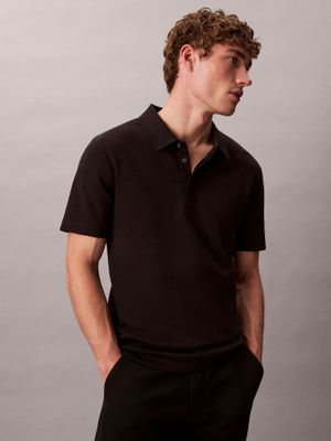 Imagen 1 del producto Polo de Algodón Interlock Negro Calvin Klein