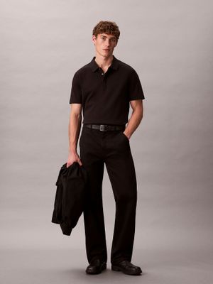 Imagen 2 del producto Polo de Algodón Interlock Negro Calvin Klein