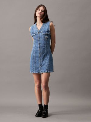 Vestido Sleeveless Denim Azul Calvin Klein