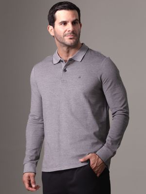 Polo Two Tone Oxford Gris Calvin Klein