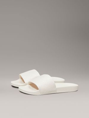 Sandalias de Jacquard con Logo Beige Calvin Klein