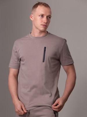 Polera Lux Tech Zip Pocket Gris Calvin Klein