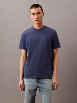 Polera Regular con Logotipo Azul Calvin Klein