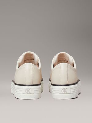 Imagen 2 del producto Zapatillas de plataforma de cuero Beige Calvin Klein