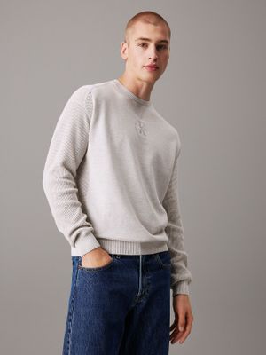 Sweater Monologo Sweater Gris Calvin Klein