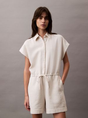 Imagen 1 del producto Enterizo Corto con Cierre de Botones Beige Calvin Klein