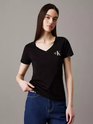 Imagen 1 del producto Pack 2 Poleras Monologo V-Neck Negro Calvin Klein
