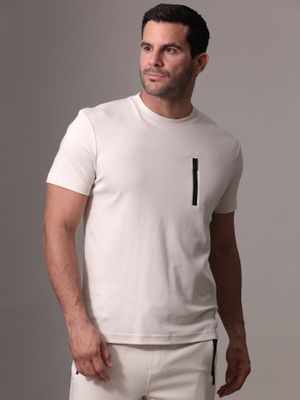 Polera Lux Tech Zip Pocket Blanco Calvin Klein