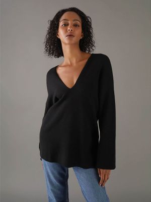 Sweater Wool Blend Negro Calvin Klein