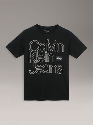 Polera Niño Con Logotipo Negro Calvin Klein