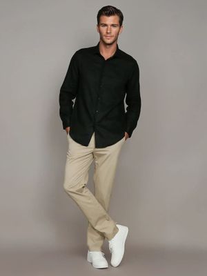 Imagen 2 del producto Camisa Slim Cotton Untucked Negro Calvin Klein