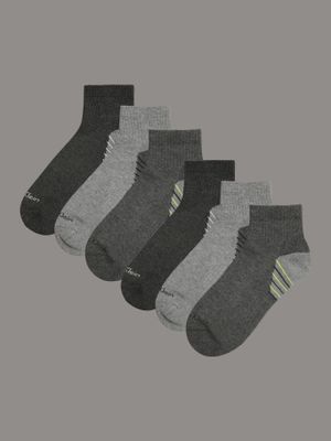 Pack 6 Calcetines Cushion Quarter Gris Calvin Klein