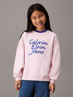 Polerón holgado con logo Rosado Calvin Klein