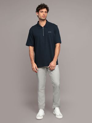 Imagen 2 del producto Polo relaxed con tejido crepe Azul Calvin Klein