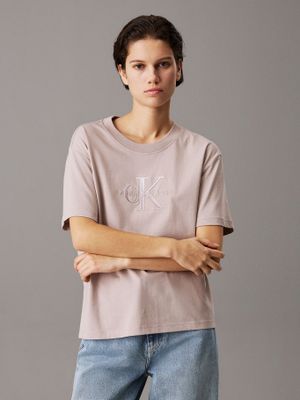 Imagen 1 del producto Polera holgada con monograma Gris Calvin Klein