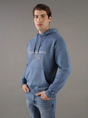 Polerón con Gorro Seasonal Monologo Azul Calvin Klein