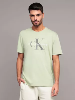 Imagen 1 del producto Polera Monograma Crew Verde Calvin Klein
