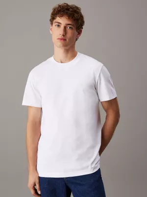 Polera regular punto pesado Blanco Calvin Klein