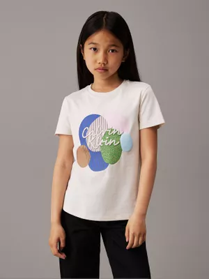 Polera holgada gráfico multicolor Beige Calvin Klein