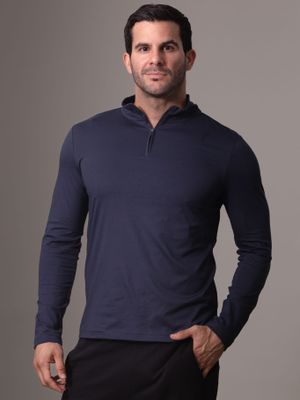Polera LS con Cierre Liquid Touch Azul Calvin Klein