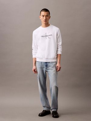 Polerón Fleece con Monograma Blanco Calvin Klein