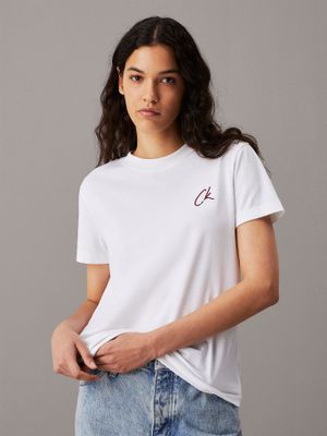 Polera Embroidered Blanco Calvin Klein