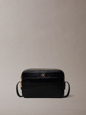 Bandolera Con Efecto Cocodrilo Negro Calvin Klein