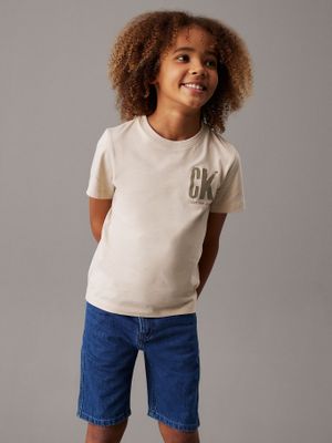 Polera Niño Chest Surf Graphic Beige Calvin Klein