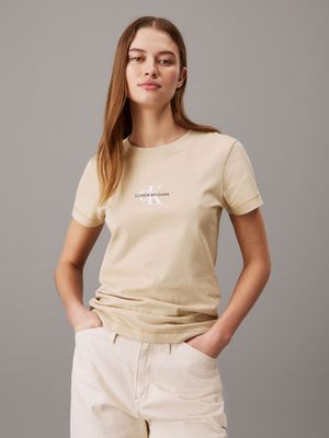 Polera Monologo Slim Beige Calvin Klein