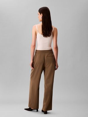 Imagen 2 del producto Pantalón Recto De Sarga Tailored Verde Calvin Klein