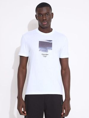Polera Grafica Hombre Blanco Calvin Klein