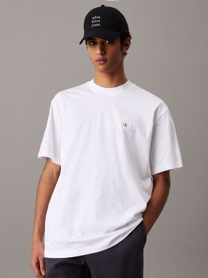 Polera relaxed con etiqueta Blanco Calvin Klein