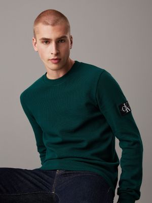 Polera LS Badge Waffle Verde Calvin Klein