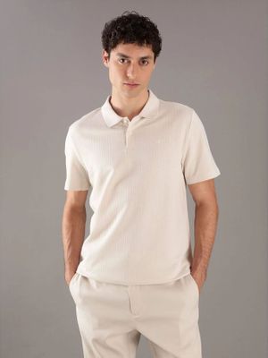 Imagen 1 del producto Polo con Textura Jacquard Beige Calvin Klein