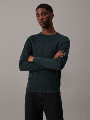 Sweater Merino Rws Crew Neck Sweater Verde Calvin Klein