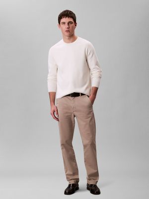 Pantalón Chino Slim de Signature Beige Calvin Klein
