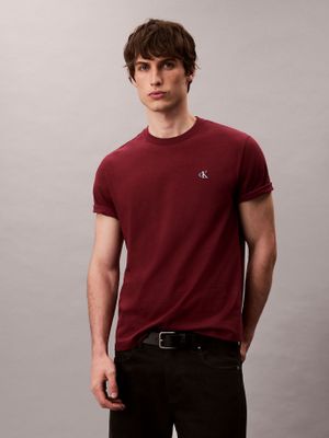 Imagen 1 del producto Polera Regular de Monograma Bordado Burdeo Calvin Klein