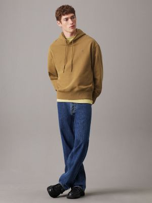 Imagen 2 del producto Polerón de gorro de algodón felpa Verde Calvin Klein