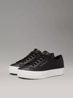 Zapatillas de plataforma de cuero Negro Calvin Klein