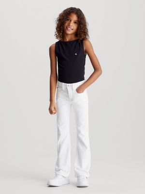 Jeans Niña Mid Rise Flared Blanco Calvin Klein
