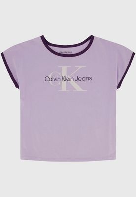 Imagen 1 del producto Polera Niña Ringer Monogram Lila Calvin Klein