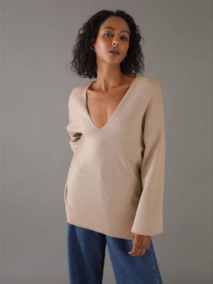 Sweater Wool Blend Beige Calvin Klein