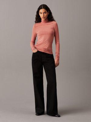 Imagen 2 del producto Sweater Modal Rib Mock Neck Rosado Calvin Klein
