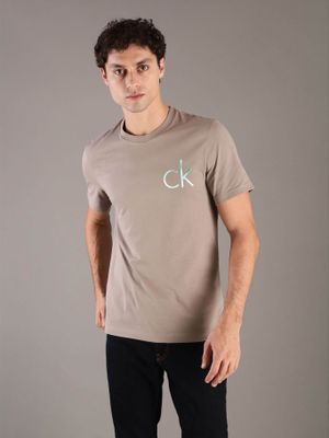 Polera con Monograma Difuminado Beige Calvin Klein