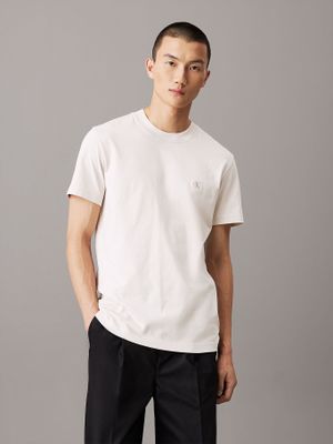 Polera regular de punto pesado Blanco Calvin Klein